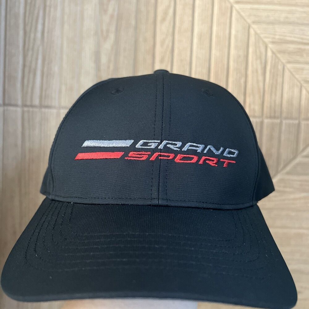 New! Corvette Grand Sport Black Hat Promo GM Sport Hat Cap Official Richardson